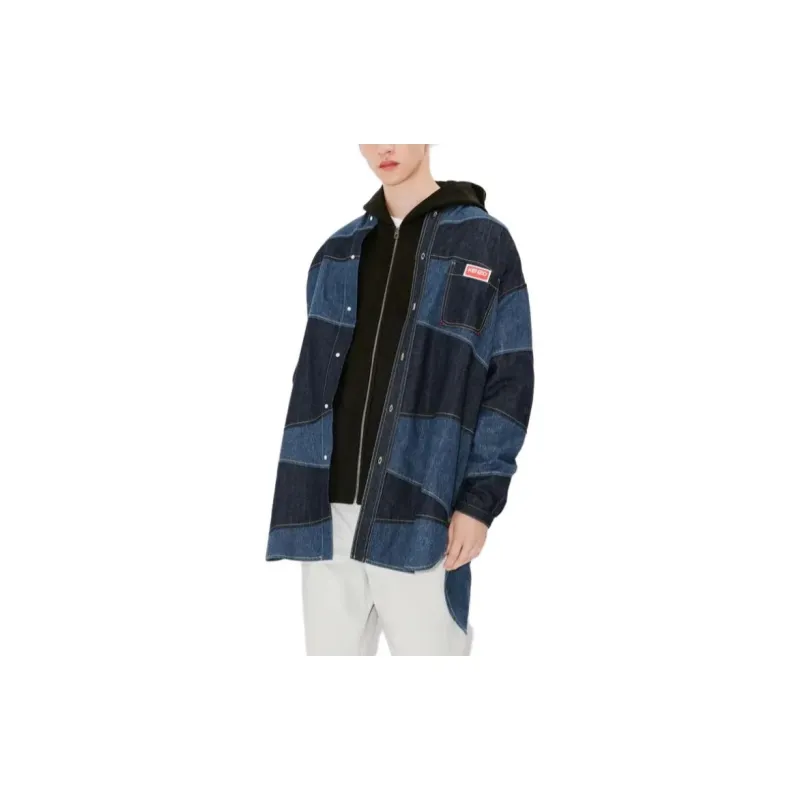 KENZO Paris Patchwork Denim Shirt-2