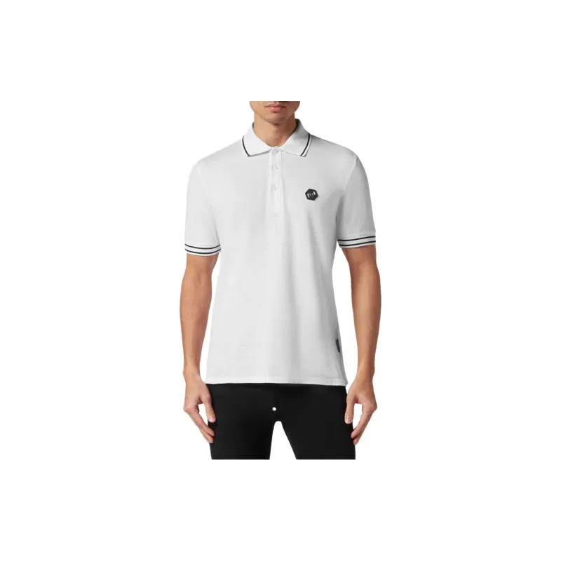 PHILIPP PLEIN Logo appliqué Cotton Polo Shirt-2