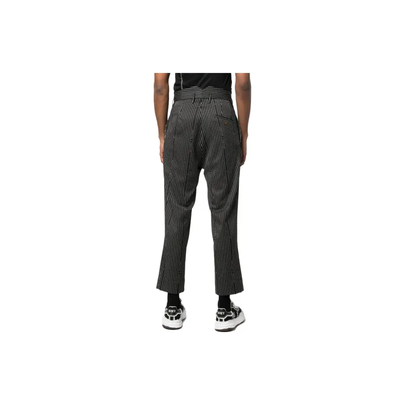 Vivienne Westwood Cruise Straight Leg Striped Cropped Trousers-2
