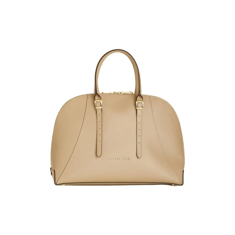 GUESS Genuine Leather Shoulder Bag Crossbody Bag Handbag Women's Beige-2