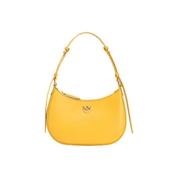 PINKO Love Birds Series Cow Leather Handbag Shoulder Bag Mini Women's Yellow