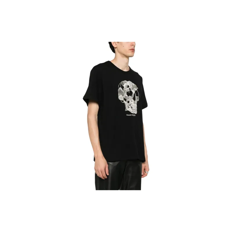 Alexander McQueen Skull Embroidered Crewneck T Shirt-2