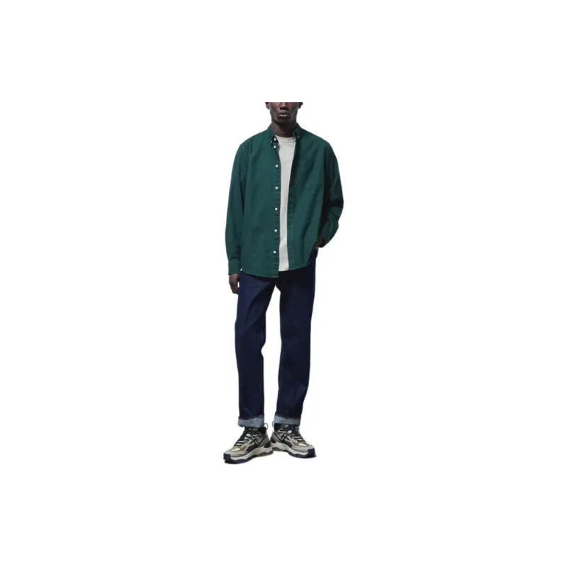 H&M Shirts Men Dark Green-1