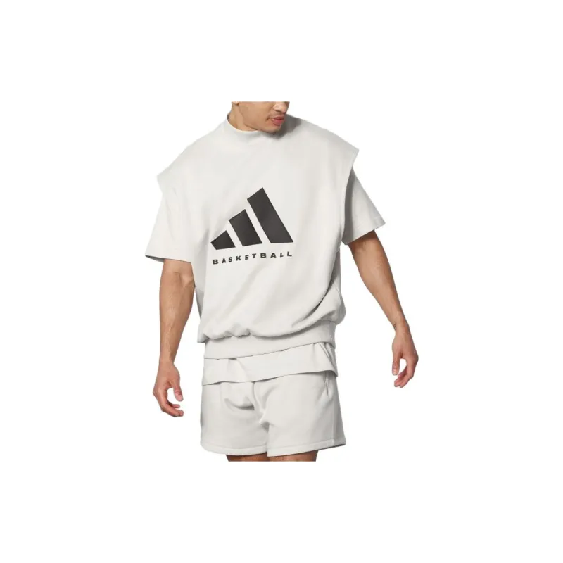 Adidas Sweatshirts Unisex Gray White-2