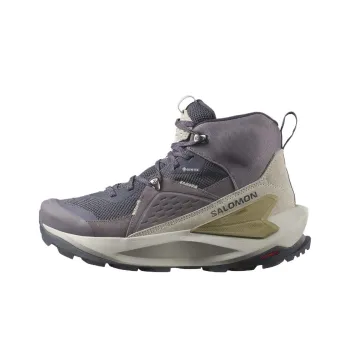 SALOMON Elixir Anti Slip Wear Resistant Mid Top Trekking Shoes Women's Purple Gray