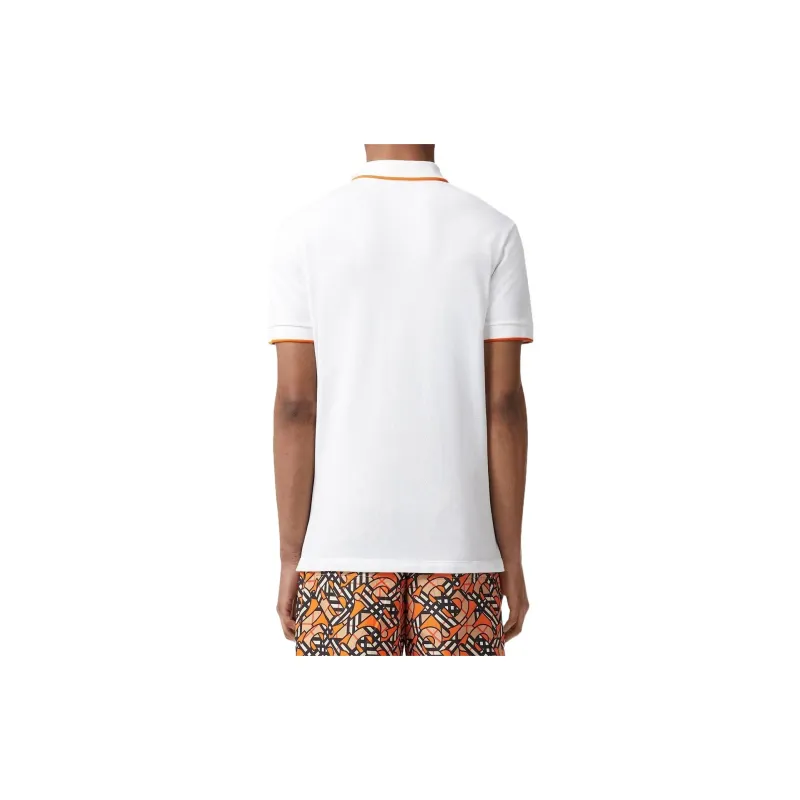 Burberry Logo Applique Cotton Pique Polo Shirt-2