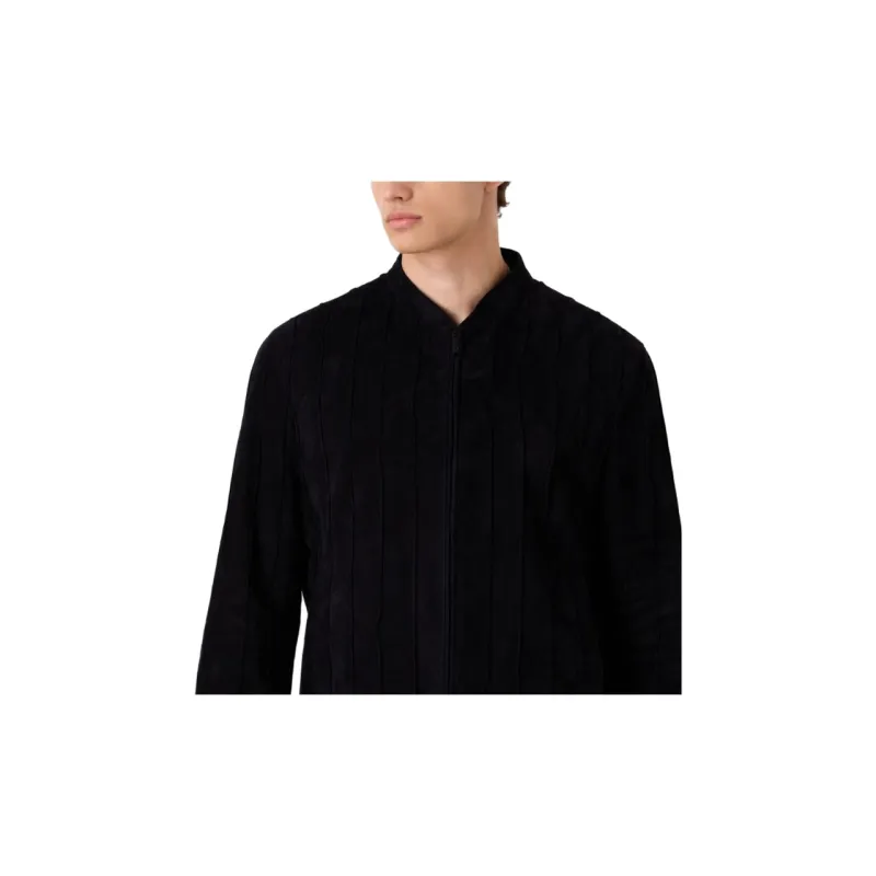 GIORGIO ARMANI SS24 Leather Jacket Men's Black-4