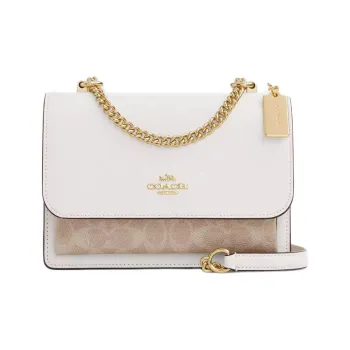COACH Klare Coated Canvas With Smooth Leather Crossbody Bag, Shoulder Bag Trumpets Women's Chalk