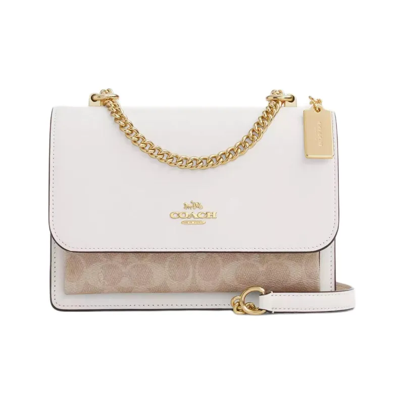 COACH Klare Coated Canvas With Smooth Leather Crossbody Bag, Shoulder Bag Trumpets Women's Chalk-0