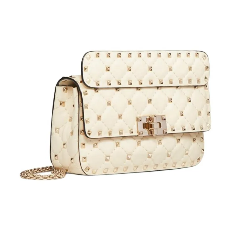 Valentino Leather Shoulder Bag Crossbody Bag Women's White-1