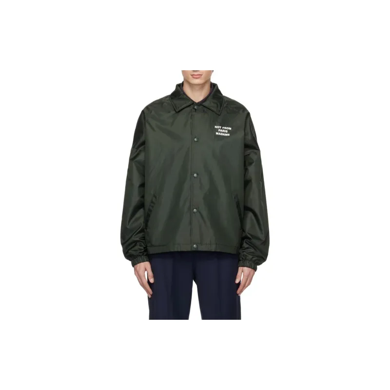DROLE DE MONSIEUR Slogan Printed Buttoned Jacket-1