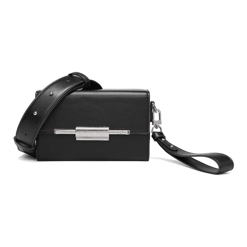 Yawei Kuroda PU Box Bag Handheld, One Shoulder, Crossbody Trumpets Unisex Black-1