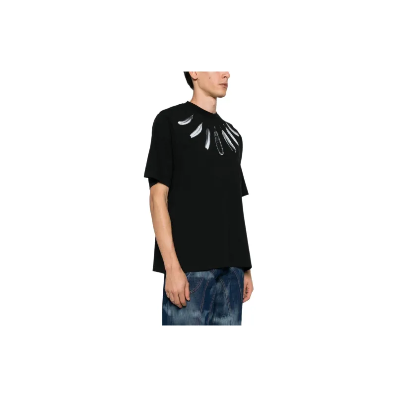 Marcelo Burlon Collar Feathers Cotton T-shirt-4