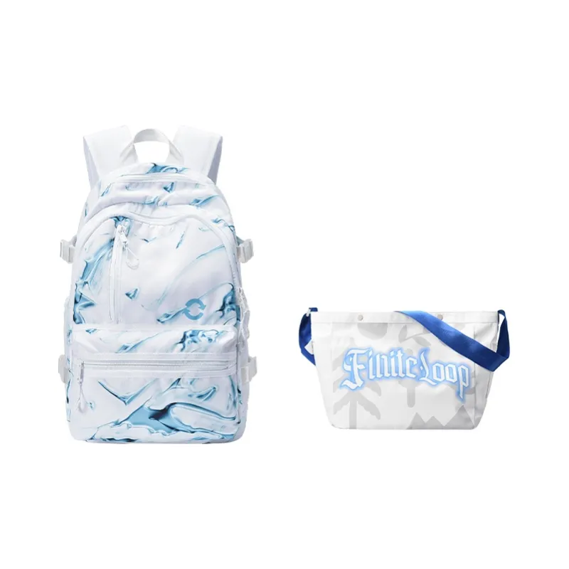 FINITE LOOP Recycled Polyester Backpack Regular Unisex White-9