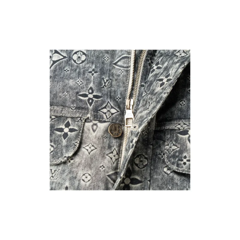 LOUIS VUITTON New Quarterly Products Of LV Denim Jacket Men's Gray-2