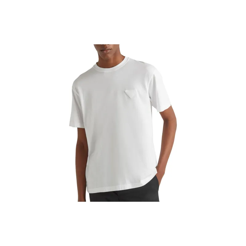 PRADA Triangle logo Cotton T shirt-1