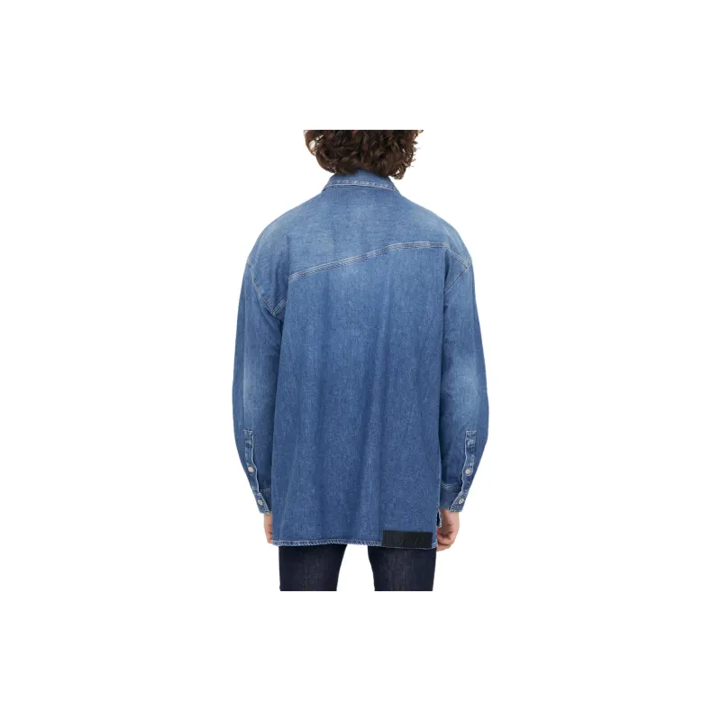 LOEWE Slanted Washed Denim Overshirt-3