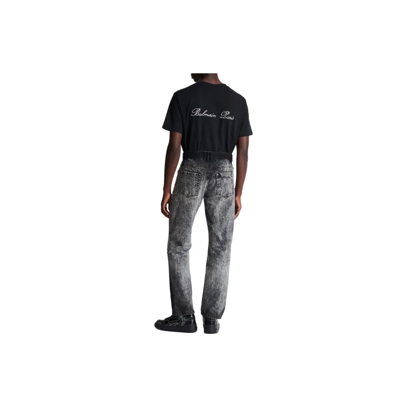 BALMAIN Straight Washed Effect Leg Jeans-3
