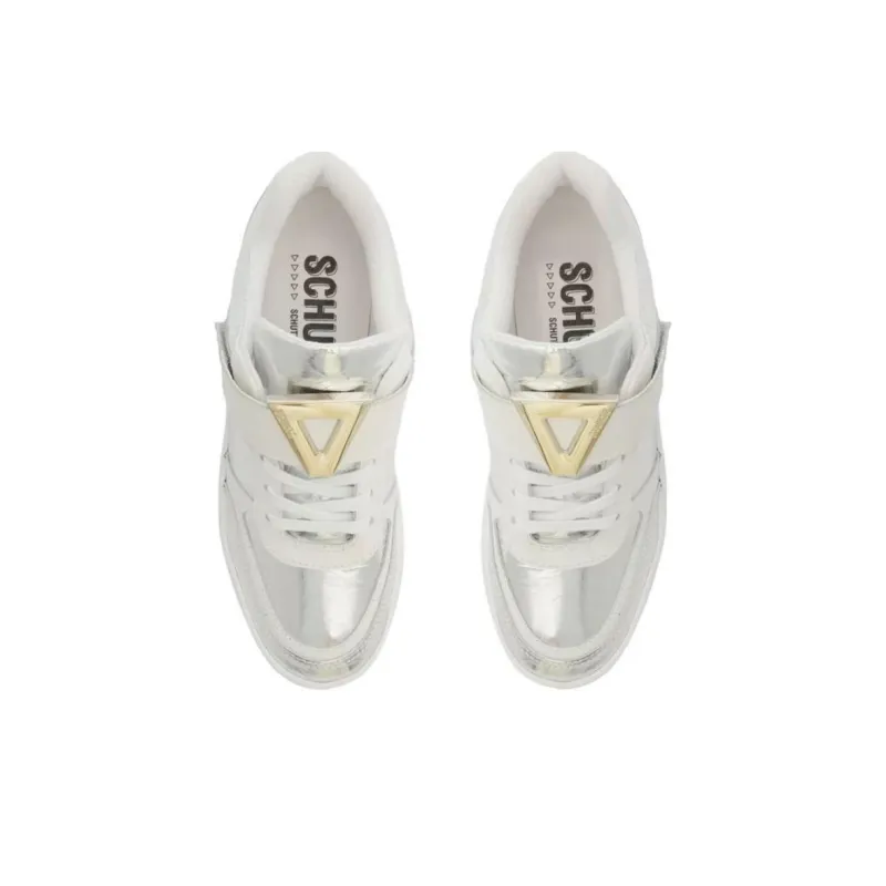 Schutz Low-Top Skateboard Shoes Women's Silver-4