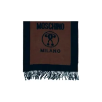 MOSCHINO Wool Knit Scarves Unisex Brown