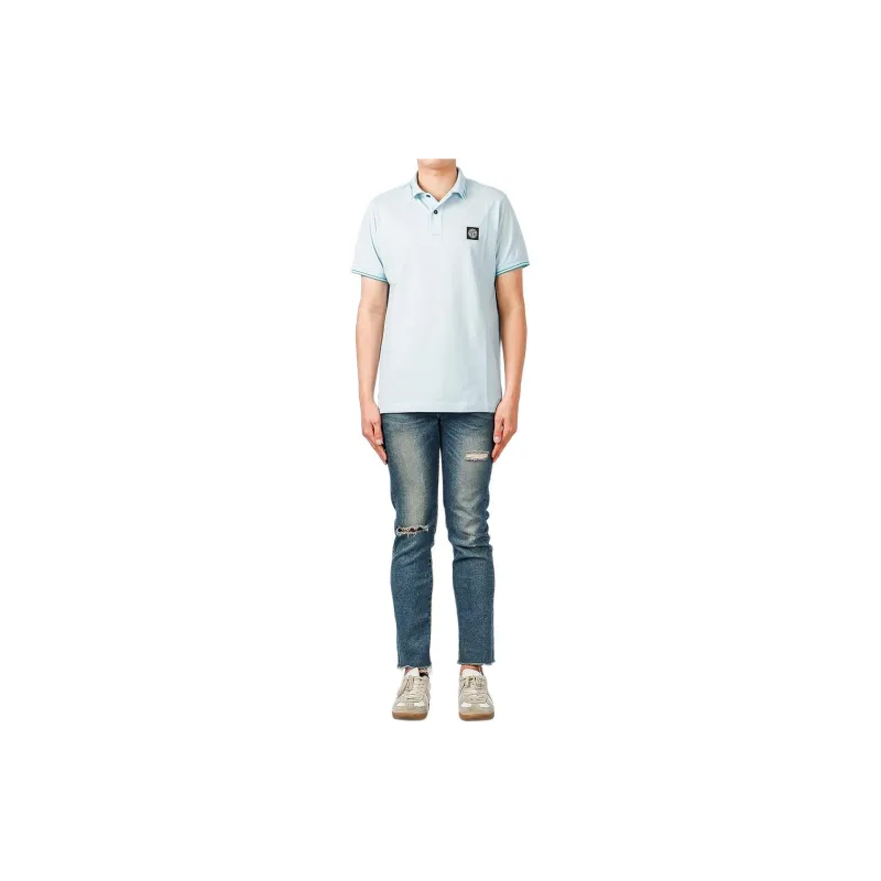 STONE ISLAND Polo Shirt Men's Sky Blue-1