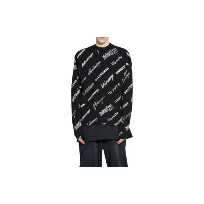 Balenciaga Logo Print Crewneck Sweater-3