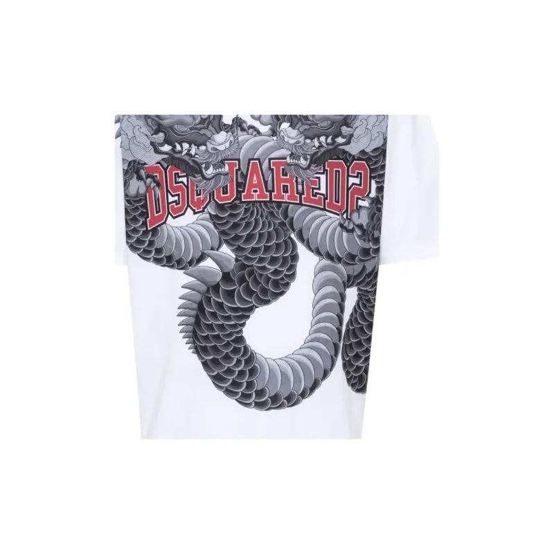 DSQUARED 2 Logo Printed Loose Fit T Shirt-5