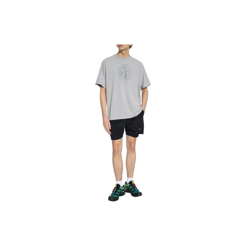 STONE ISLAND Logo Patch Elasticated Waist Shorts-3