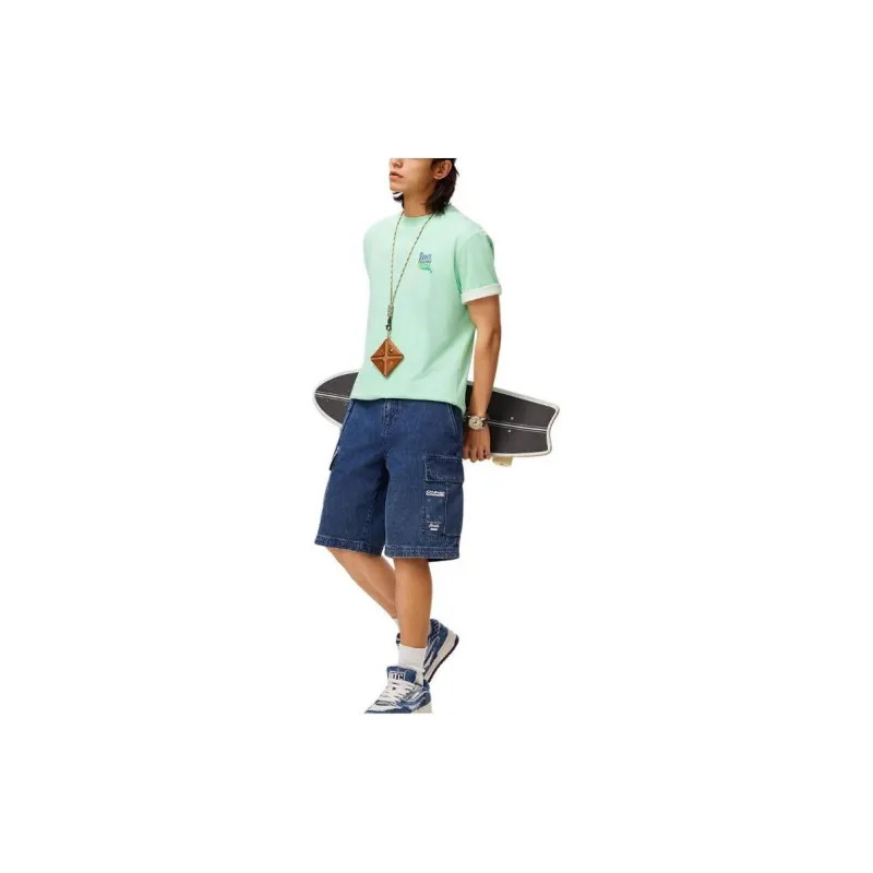 LiNing Sports Life Collection Drop Shoulder Sleeve T Shirt Men's Cooling Green-2