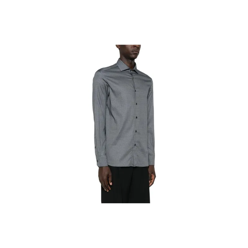 EMPORIO ARMANI Geometric print Poplin Shirt-1