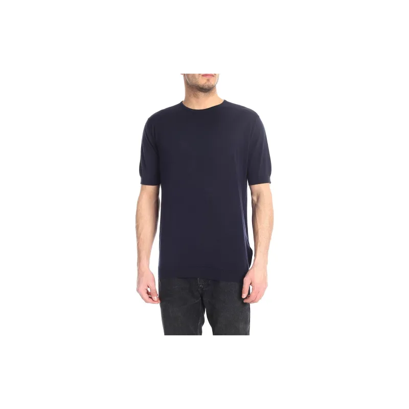 JOHN SMEDLEY T Shirts Men Marine Blue-1