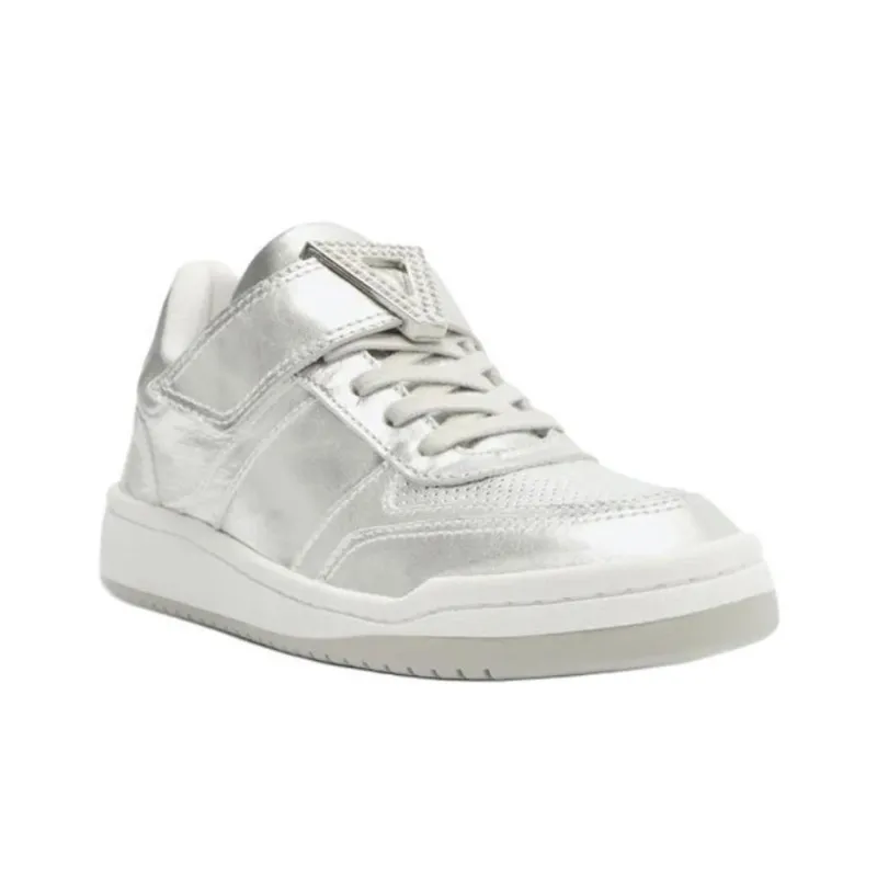 Schutz Low-Top Skateboard Shoes Women's Silver-2