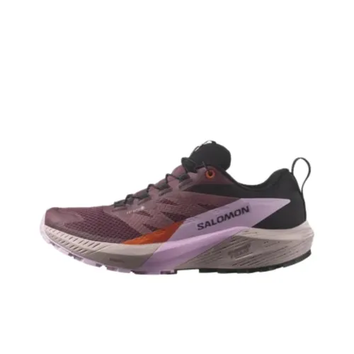 SALOMON Sense Ride 5 Slip Resistant Low Top Trail Running Shoes Women's Grape Purple