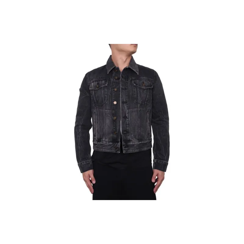 SAINT LAURENT Denim Jackets Men Black-3