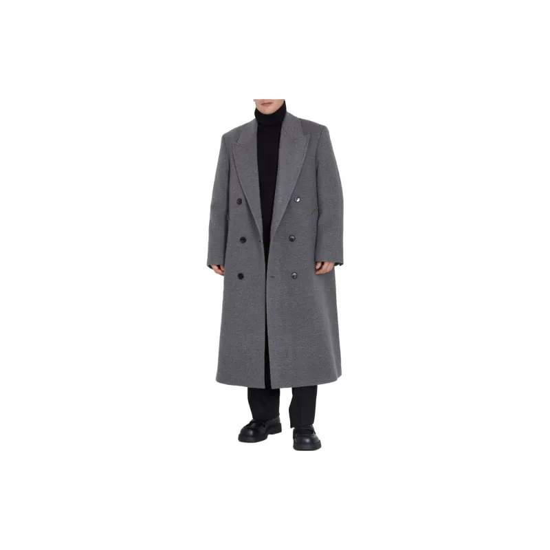 AMIPARIS Herringbone Motif Double Breasted Coat-2