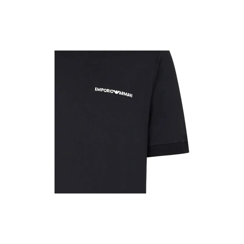 EMPORIO ARMANI Lightweight Jersey T shirt With Logo Embroidery And Ribbed Trim-4