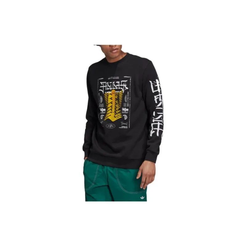 Adidas Originals TORSION TREFOIL CREW Sweatshirts Men Black-3