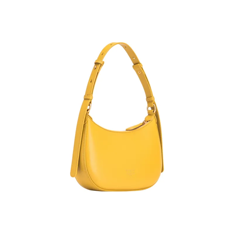 PINKO Love Birds Series Cow Leather Handbag Shoulder Bag Mini Women's Yellow-2