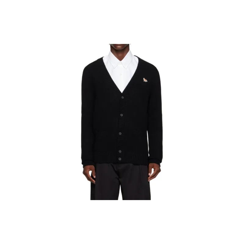 Maison Kitsune V Neck Knitted Cardigan-2