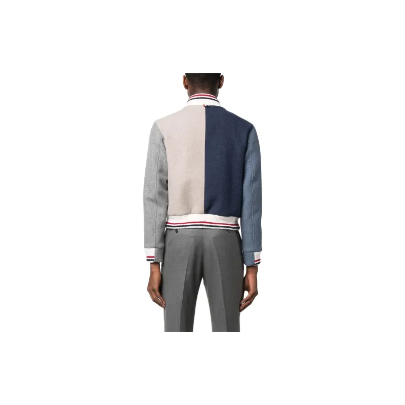 THOM BROWNE Panelled Varsity Jacket-3