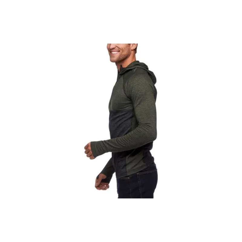 BLACK DIAMOND M'S SOLUTION 150 WOOL HALF ZIP HOODY Sweater Men's Black/cypress-1