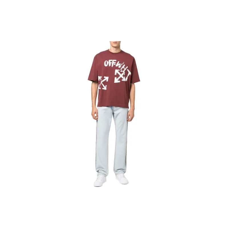 OFF WHITE Paint Script Over Skate T shirt-1