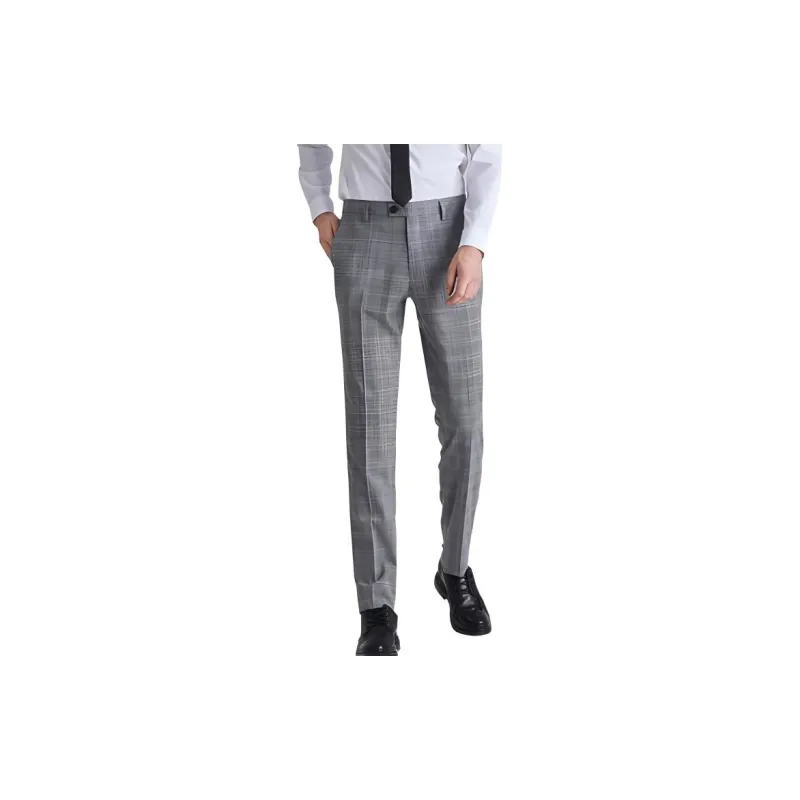ZIOZIA Suit Trousers Men Gray-2