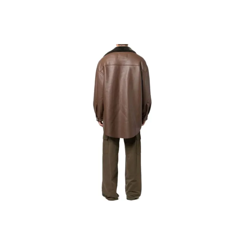 NANUSHKA Leather Long-sleeve Overshirt-2