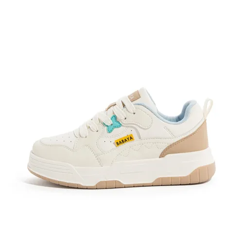Babaya Non slip Breathable And Wear resistant Low Top Skateboard Leggings shoes Women's White Khaki