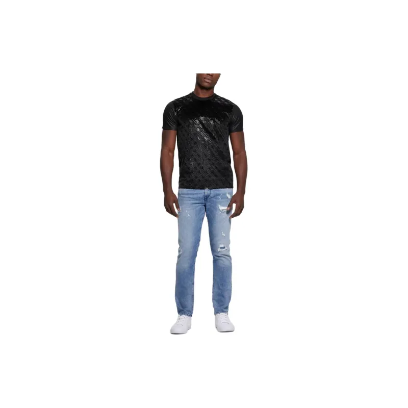 GUESS Shine Quattro G Tee T-Shirt Men's Black-1