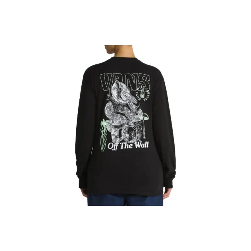 Vans Distorted Snake Long Sleeve T-Shirt T-Shirt Unisex Black-3