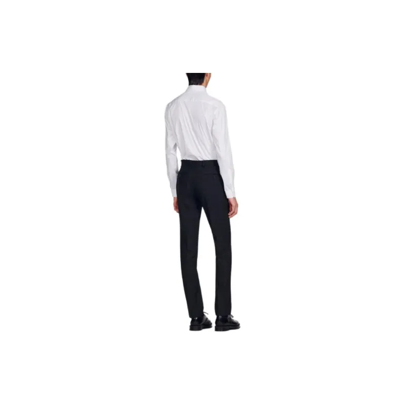 Sandro Wool Suit Trousers Suit Trouser Men's Dark Gray-3