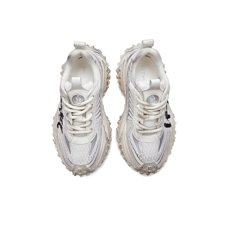U.T.B RustiRunner Scavenger Series Chunky Sneakers Unisex Low Top Graffiti White-3