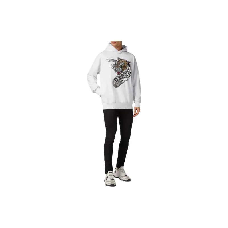 PHILIPP PLEIN Crystal embellished Tiger print Hoodie-1